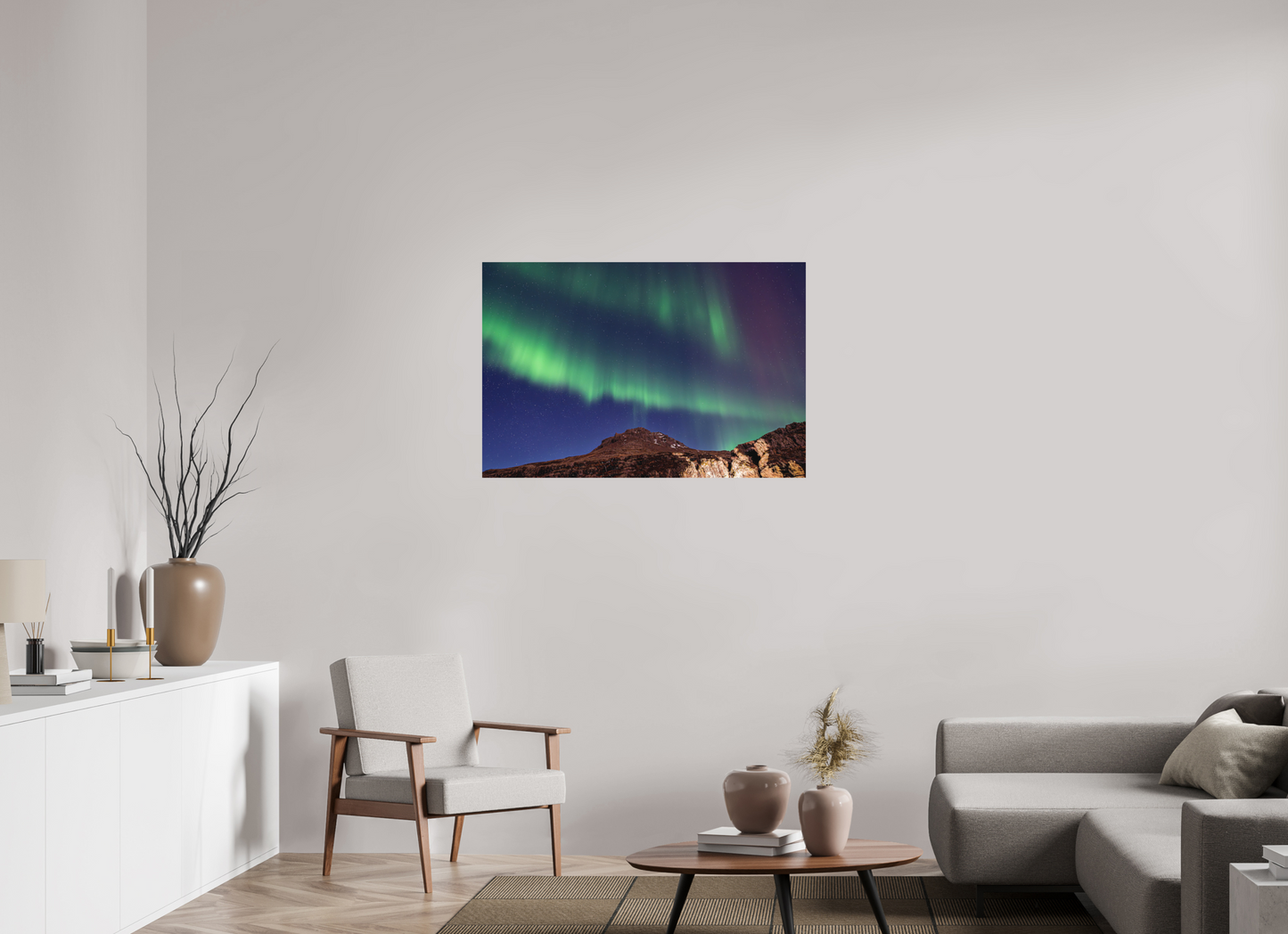 105 x 70 cm, Hahnemühle Photo Rag Bright White Aurora über den Ostfjorden