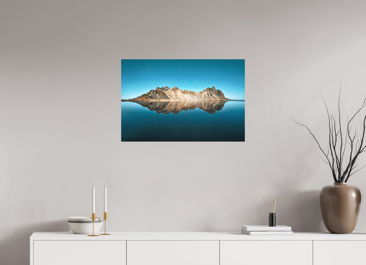 75 x 50 cm, Hahnemühle Photo Rag Bright White Vestrahorn Spiegelung