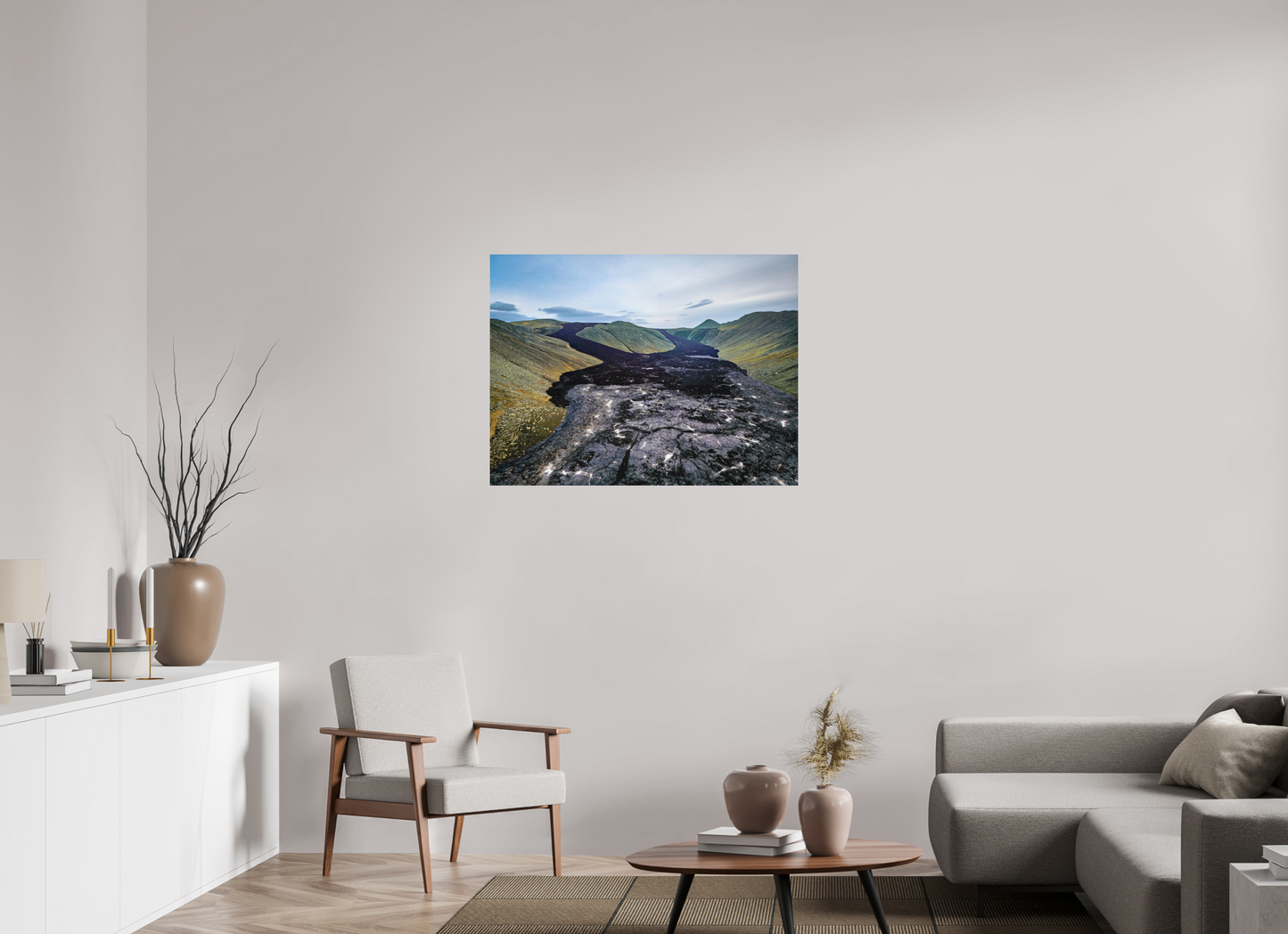 100 x 75 cm, Hahnemühle Photo Rag Bright White Pfad aus Feuer – Erstarrte Lava
