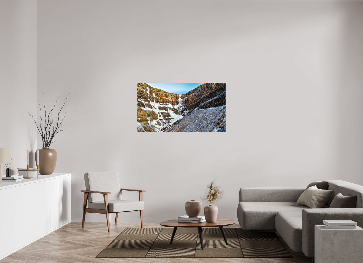 128 x 72 cm, Hahnemühle Photo Rag Bright White Hengifoss – Farben der Erde