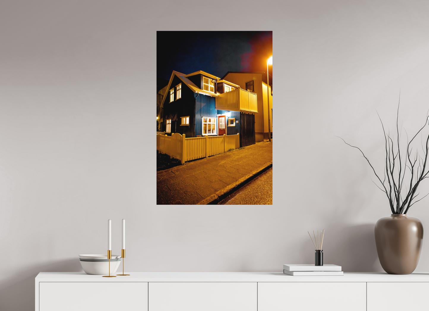 60 x 90 cm, Hahnemühle Photo Rag Bright White Reykjavíks Häuser