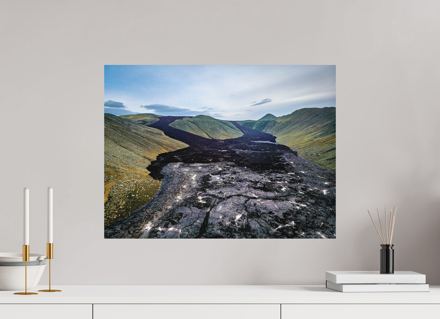 60 x 45 cm, Hahnemühle Photo Rag Bright White Pfad aus Feuer – Erstarrte Lava