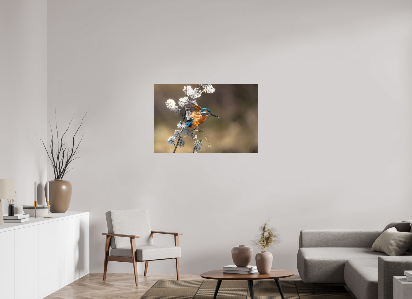 105 x 70 cm, Hahnemühle Photo Rag Bright White Frühlingsflug des Eisvogels