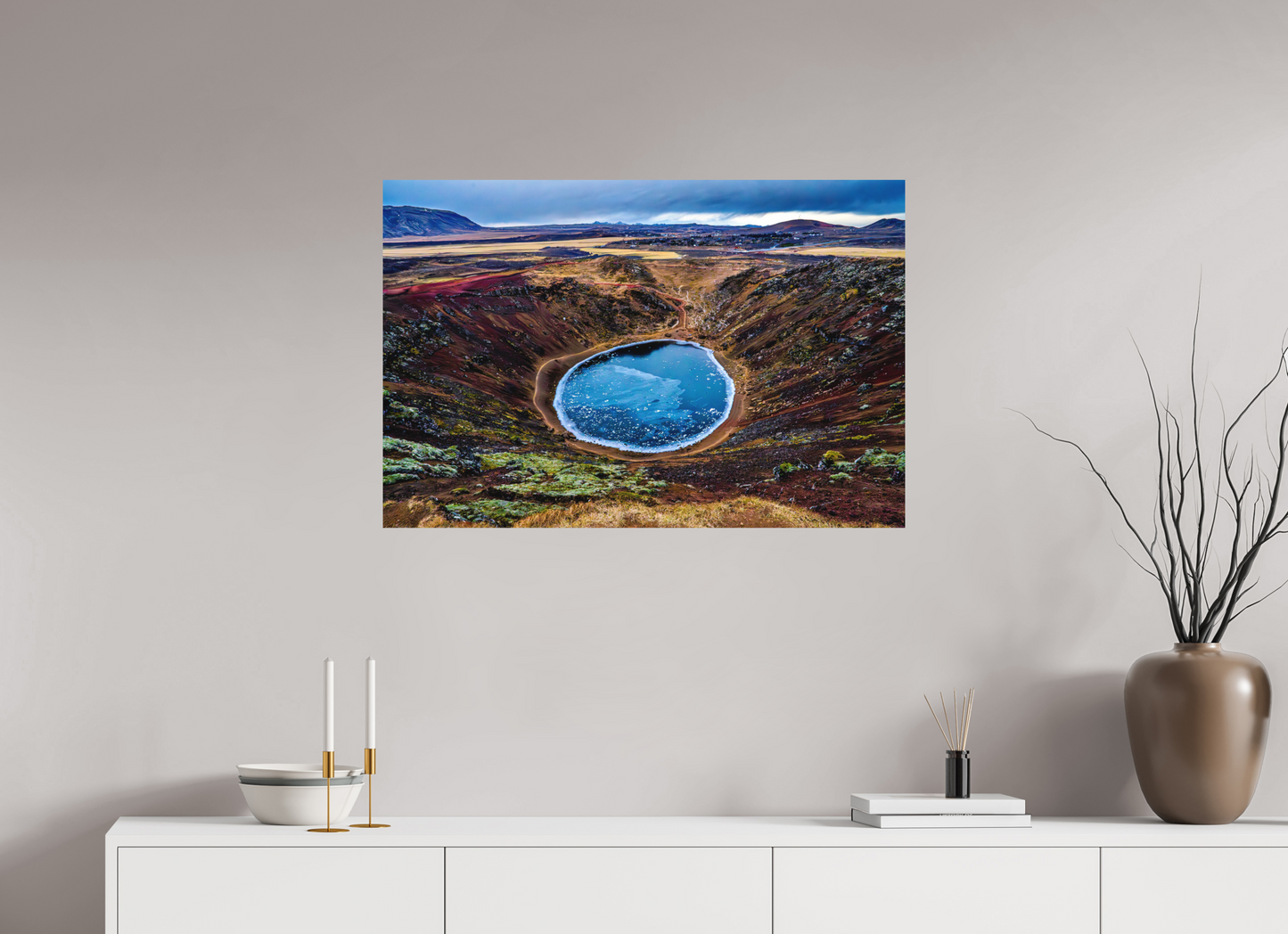 90 x 60 cm, Hahnemühle Photo Rag Bright White Kerid – Eisring im Feuerkrater