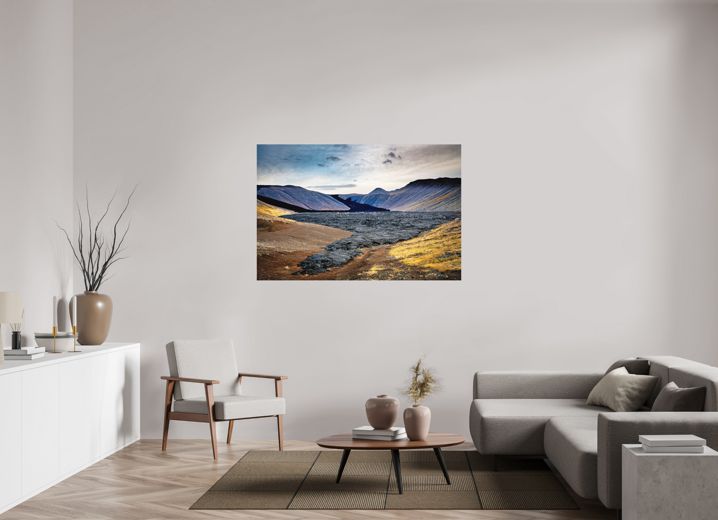 150 x 100 cm, Hahnemühle Photo Rag Bright White Lavastrom im Tal