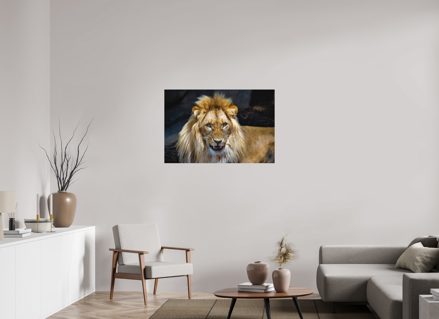 105 x 70 cm, Hahnemühle Photo Rag Bright White Stolzer Blick des Löwen