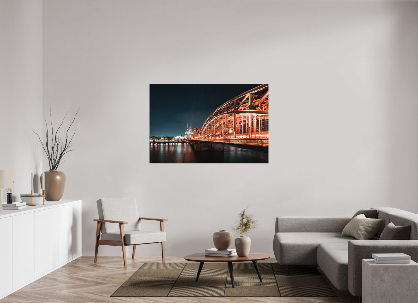 150 x 100 cm, Hahnemühle Photo Rag Bright White Köln bei Nacht