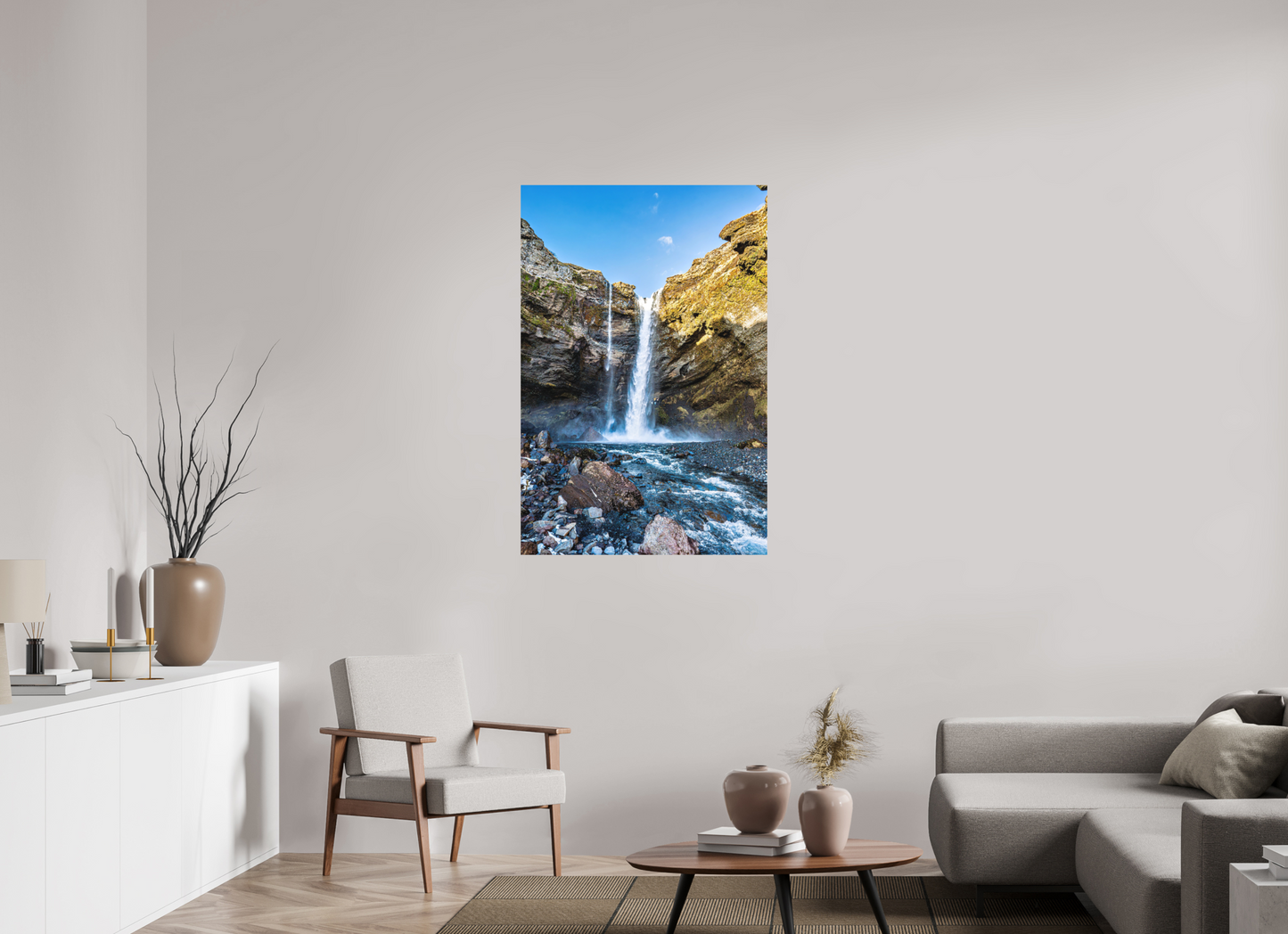 80 x 120 cm, Hahnemühle Photo Rag Bright White Wasserfall in Island