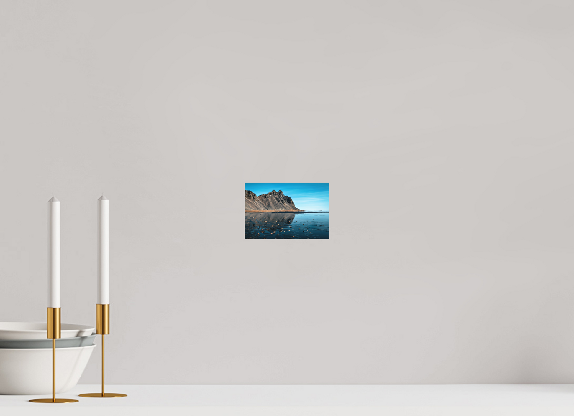 15 x 10 cm, Hahnemühle Photo Rag Bright White Spiegelberg über schwarzem Sand