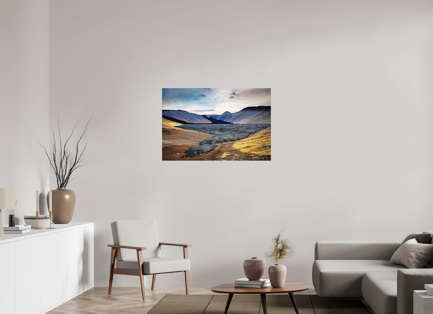 105 x 70 cm, Hahnemühle Photo Rag Bright White Lavastrom im Tal