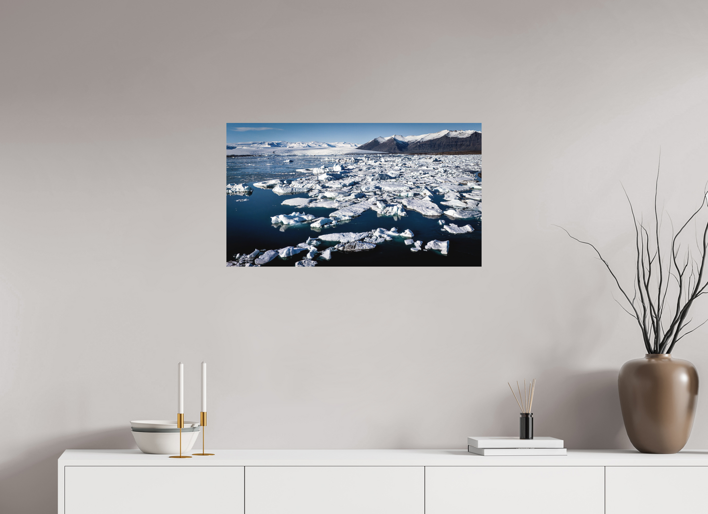 80 x 45 cm, Hahnemühle Photo Rag Bright White Eisige Weite – Jökulsárlón