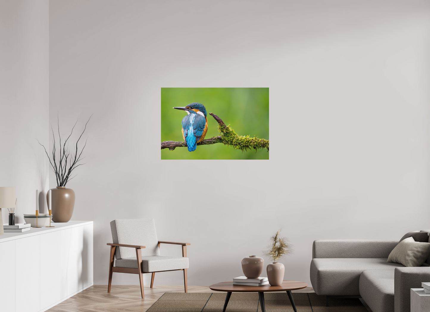 105 x 70 cm, Hahnemühle Photo Rag Bright White Eisvogel in Symmetrie