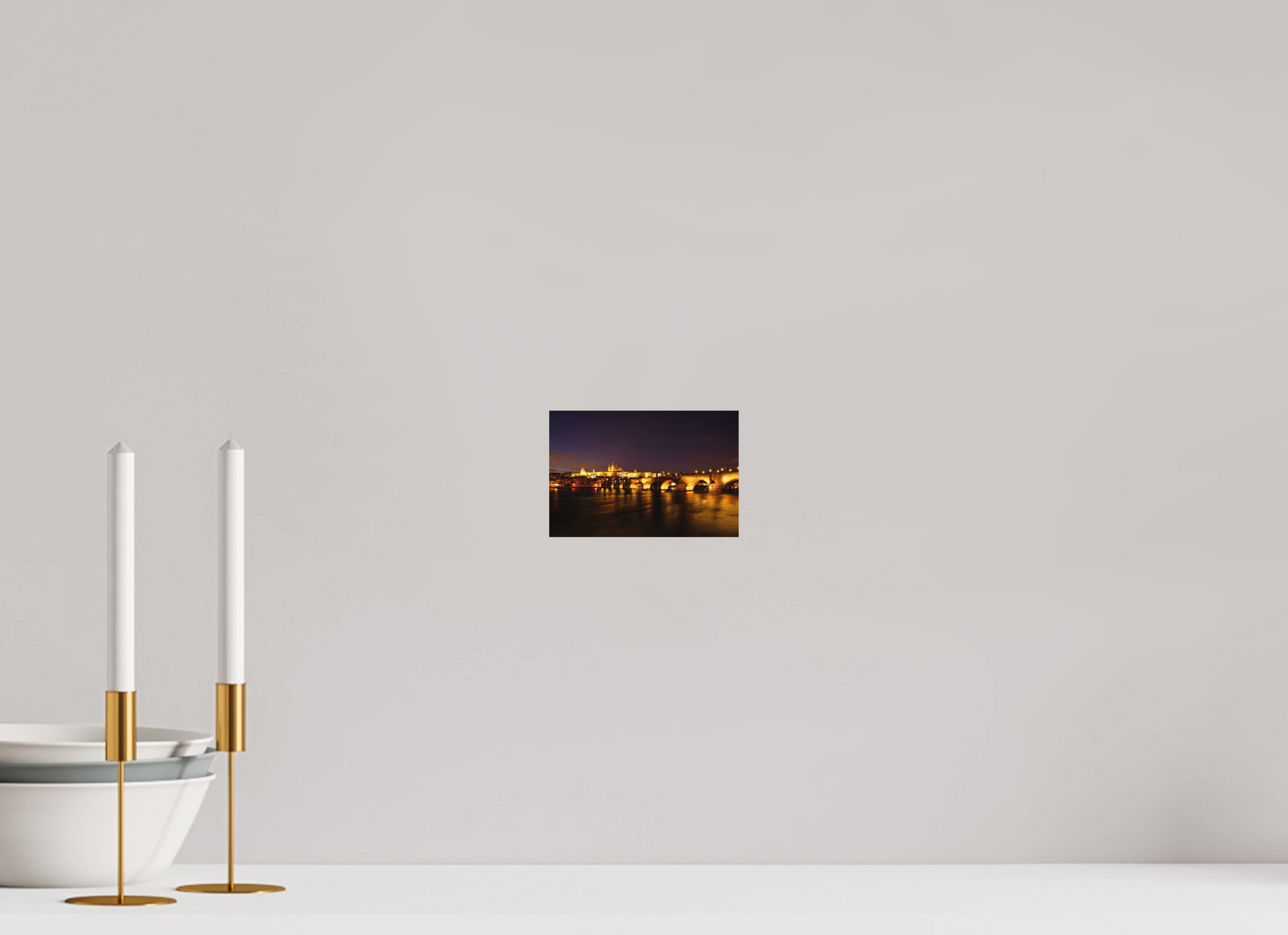 15 x 10 cm, Hahnemühle Photo Rag Bright White Karlsbrücke bei Nacht
