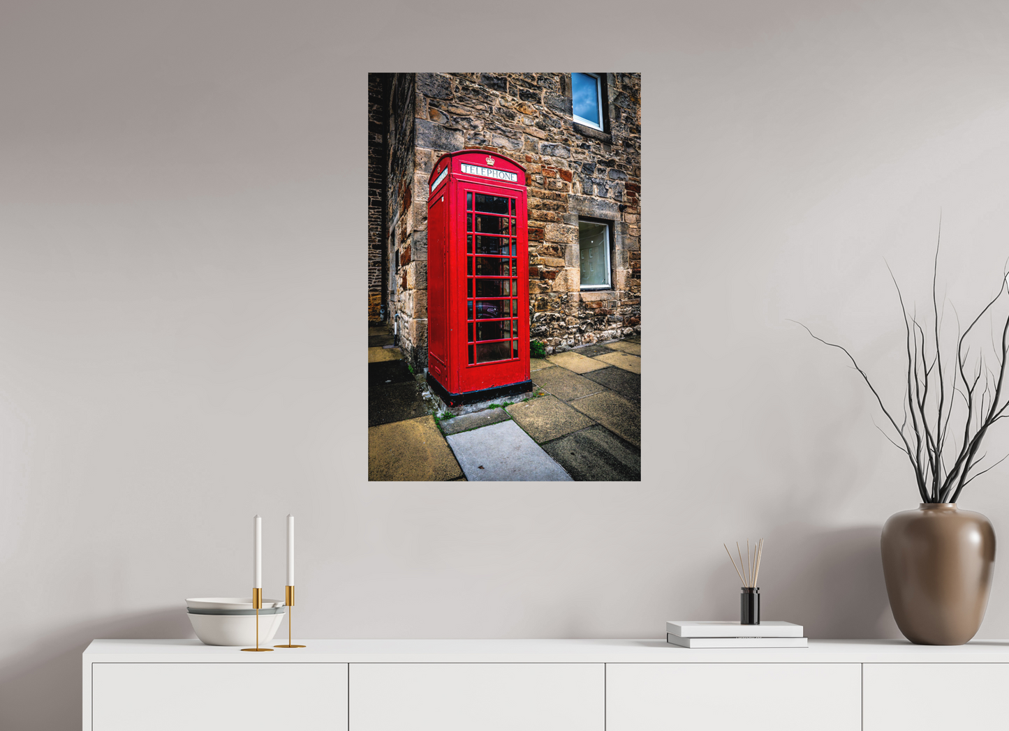 60 x 90 cm, Hahnemühle Photo Rag Bright White Red Phonebox in Edinburgh