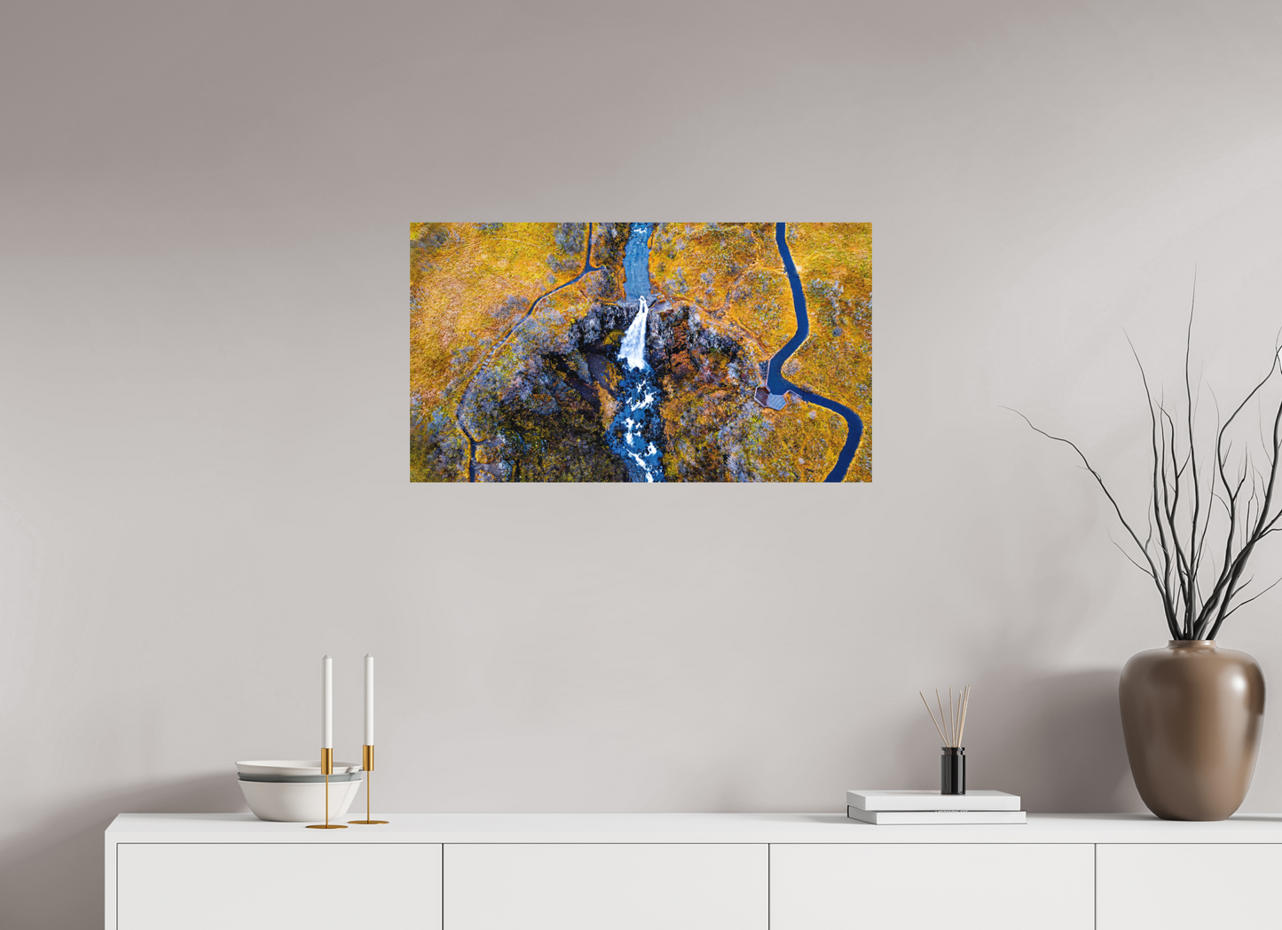 80 x 45 cm, Hahnemühle Photo Rag Bright White Hundafoss – Herbstfarben aus der Luft