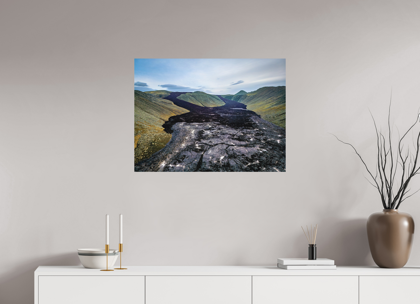 80 x 60 cm, Hahnemühle Photo Rag Bright White Pfad aus Feuer – Erstarrte Lava