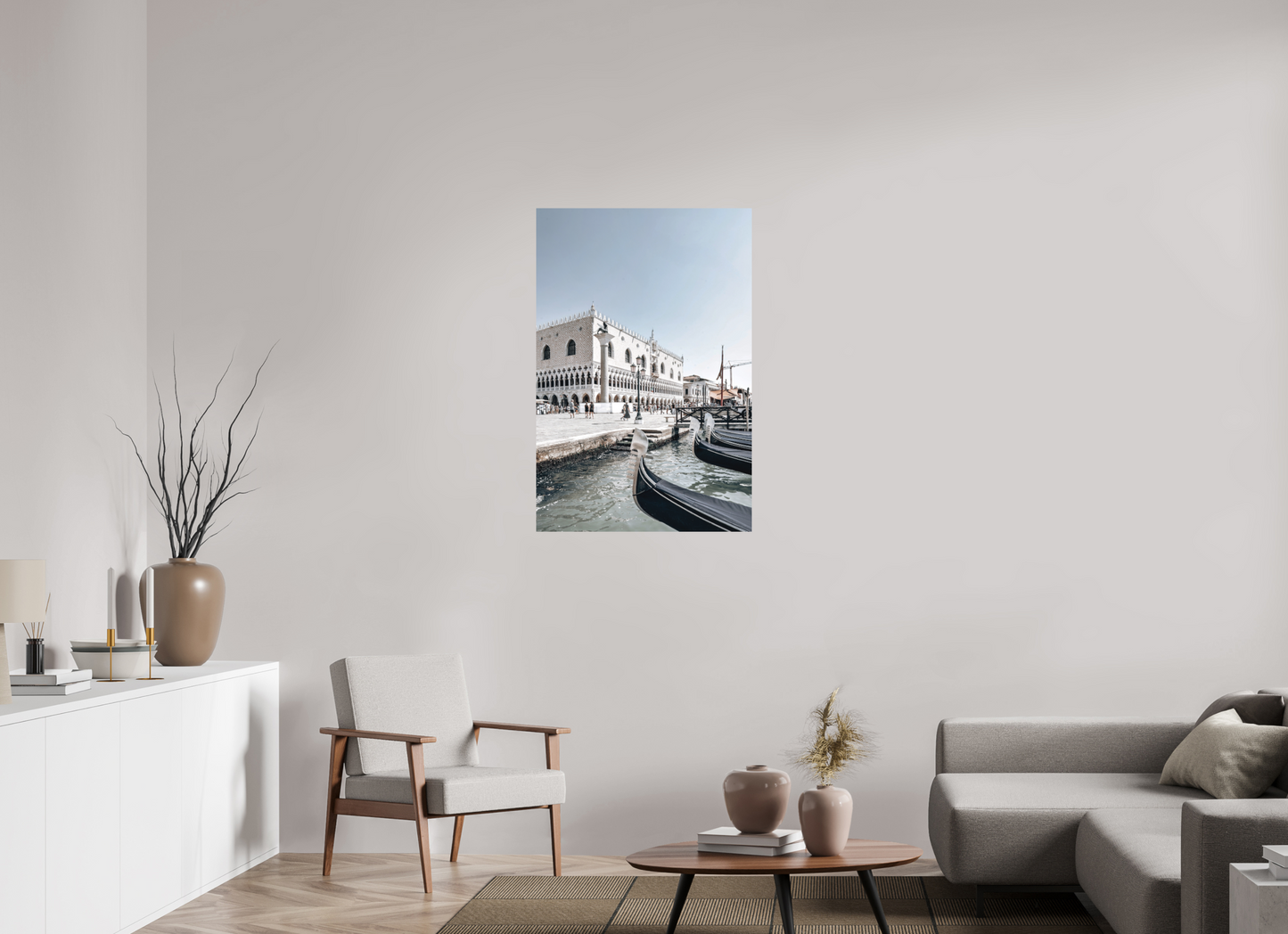 70 x 105 cm, Hahnemühle Photo Rag Bright White Gondolas in the Light of Venice