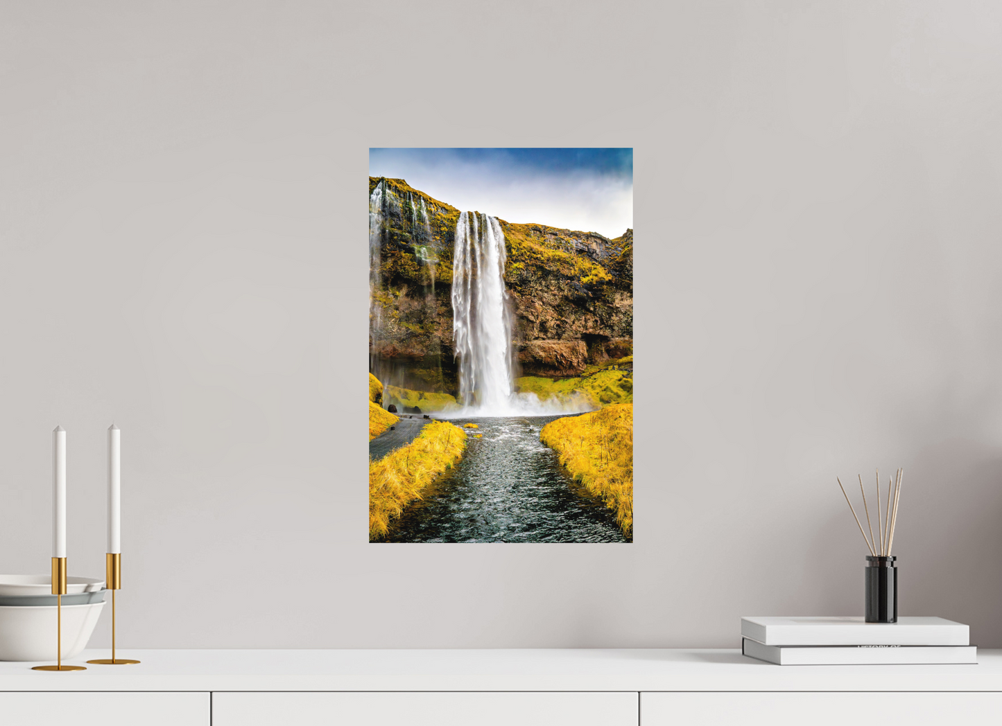 30 x 45 cm, Hahnemühle Photo Rag Bright White Seljalandsfoss – Vorhang aus Wasser