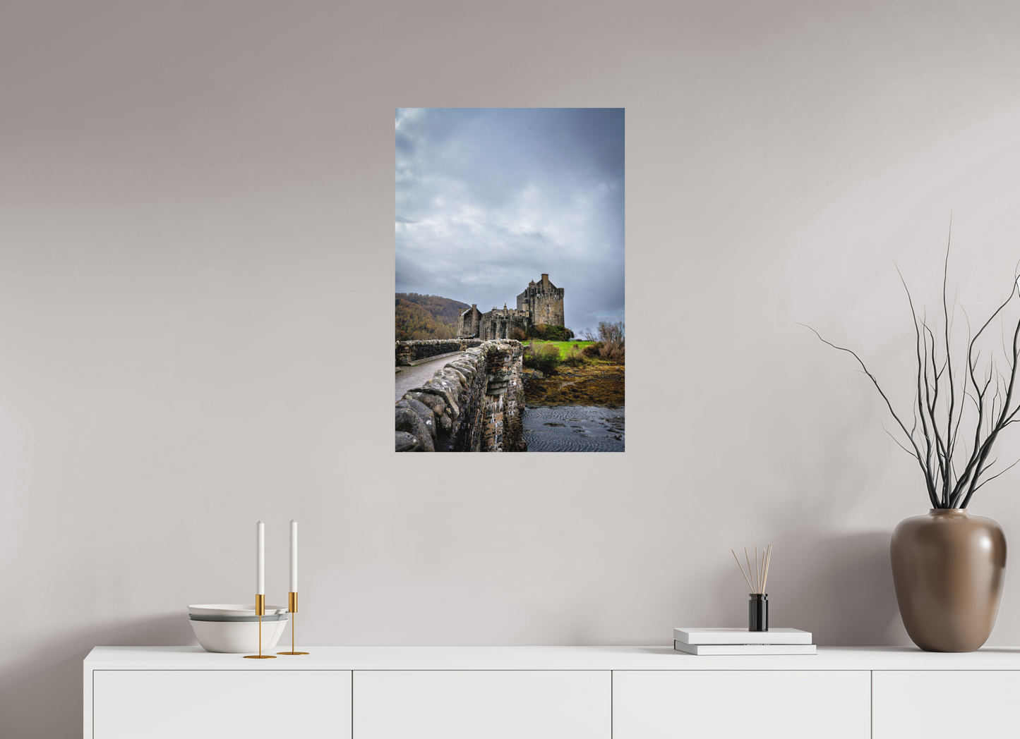 50 x 75 cm, Hahnemühle Photo Rag Bright White Eilean Donan im Sturmlicht