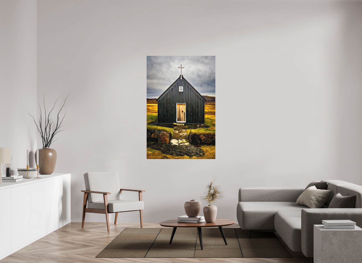 100 x 150 cm, Hahnemühle Photo Rag Bright White Schwarze Kapelle – Einsamkeit im Süden