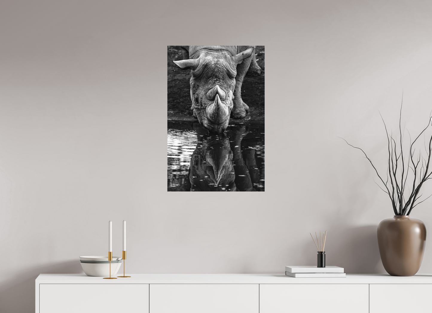50 x 75 cm, Hahnemühle Photo Rag Bright White Stilles Trinken am Wasserloch