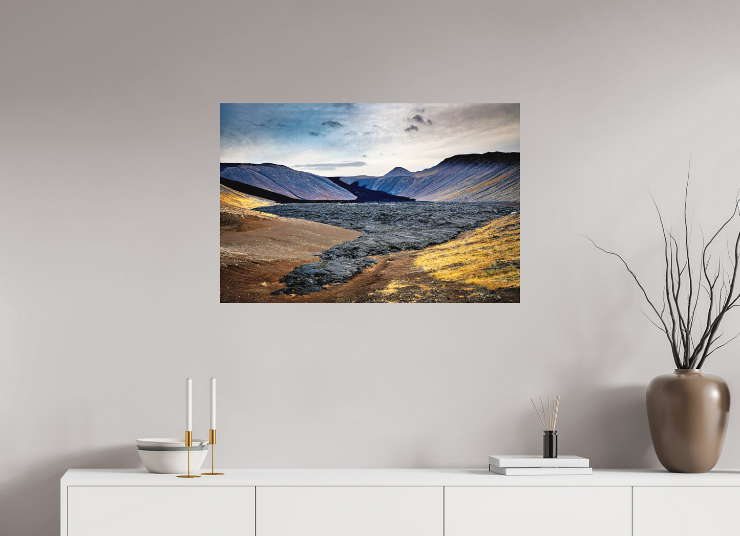 90 x 60 cm, Hahnemühle Photo Rag Bright White Lavastrom im Tal