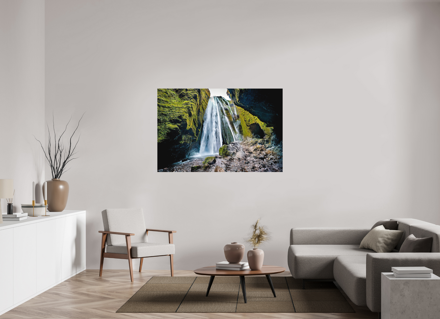150 x 100 cm, Hahnemühle Photo Rag Bright White Gljúfrabúi – Versteckter Wasserfall