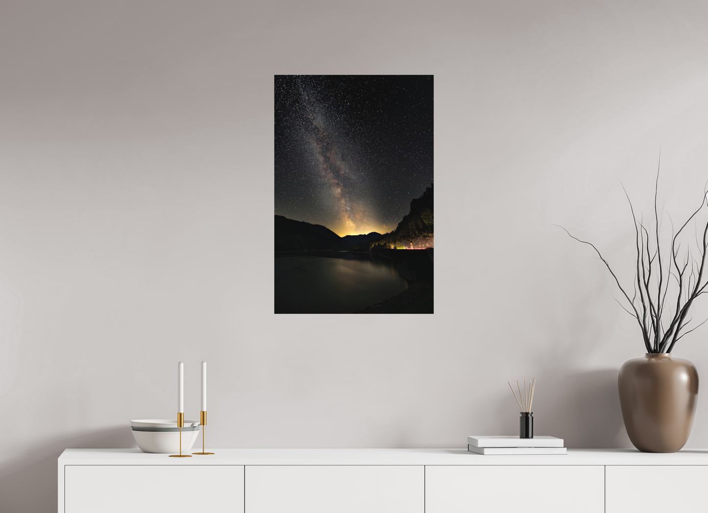 50 x 75 cm, Hahnemühle Photo Rag Bright White Milchstraße über dem Sylvensteinspeicher