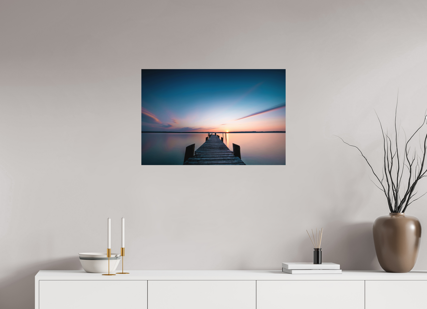 75 x 50 cm, Hahnemühle Photo Rag Bright White Sonnenuntergang am Ammersee