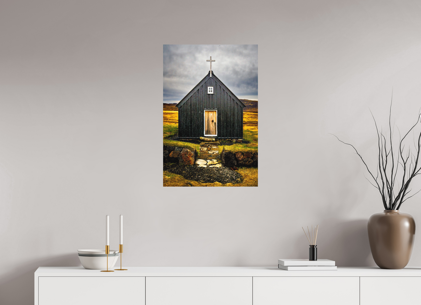 50 x 75 cm, Hahnemühle Photo Rag Bright White Schwarze Kapelle – Einsamkeit im Süden
