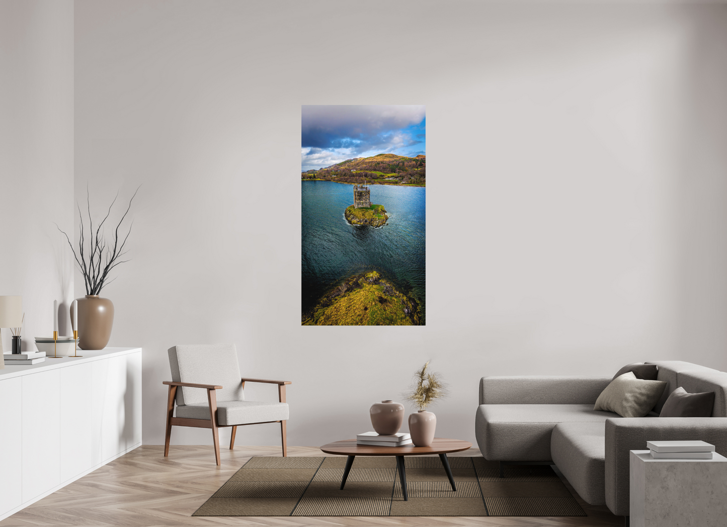 90 x 160 cm, Hahnemühle Photo Rag Bright White Castle Stalker – Einsamkeit im Loch Laich