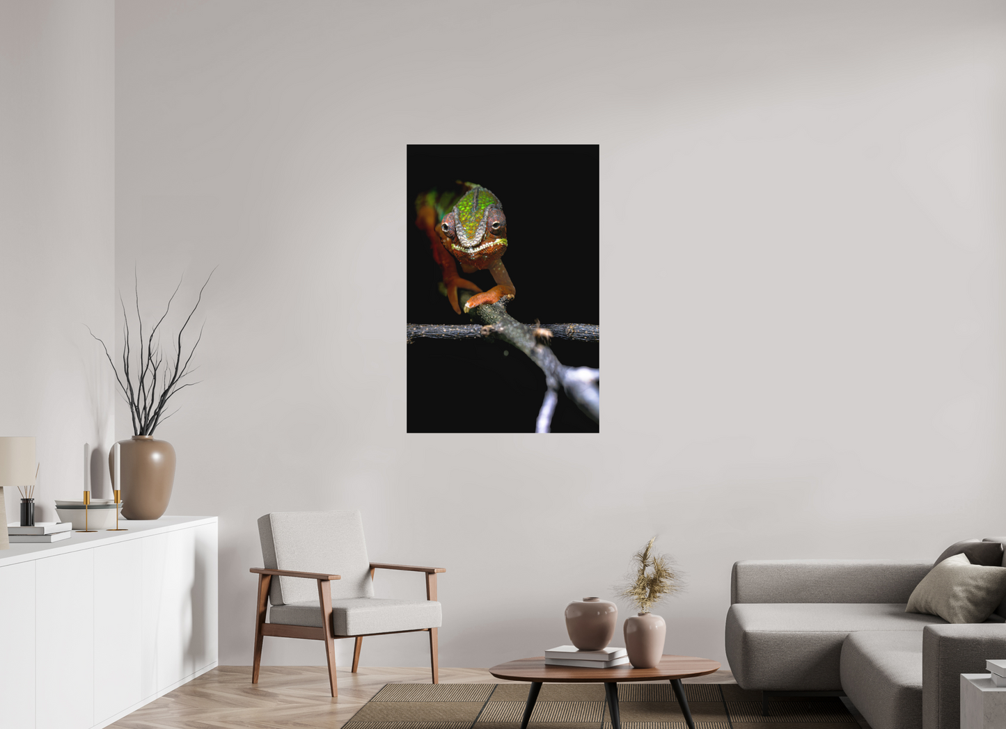 80 x 120 cm, Hahnemühle Photo Rag Bright White Chamäleon im Fokus