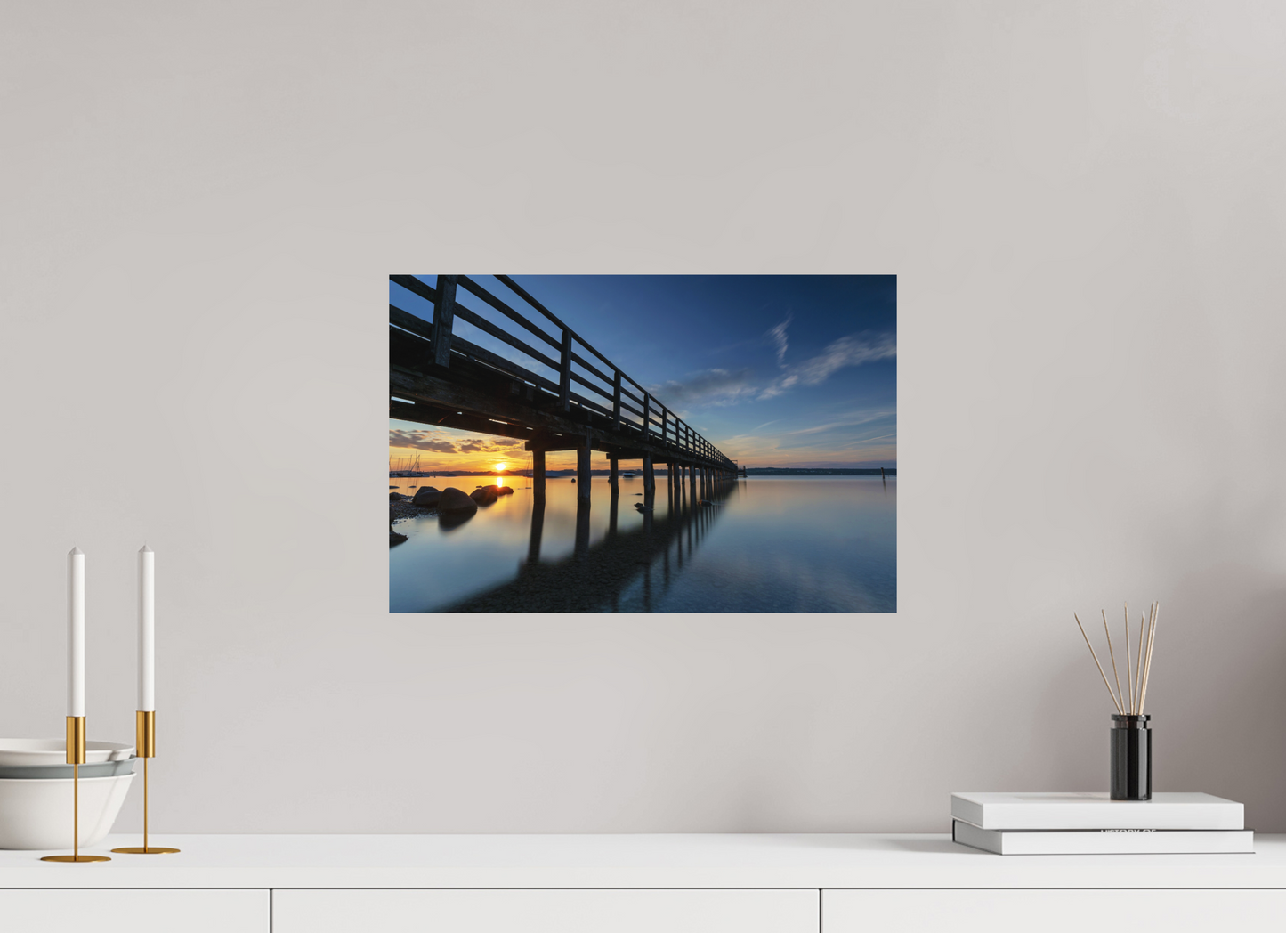 45 x 30 cm, Hahnemühle Photo Rag Bright White Sonnenaufgang am Ammersee