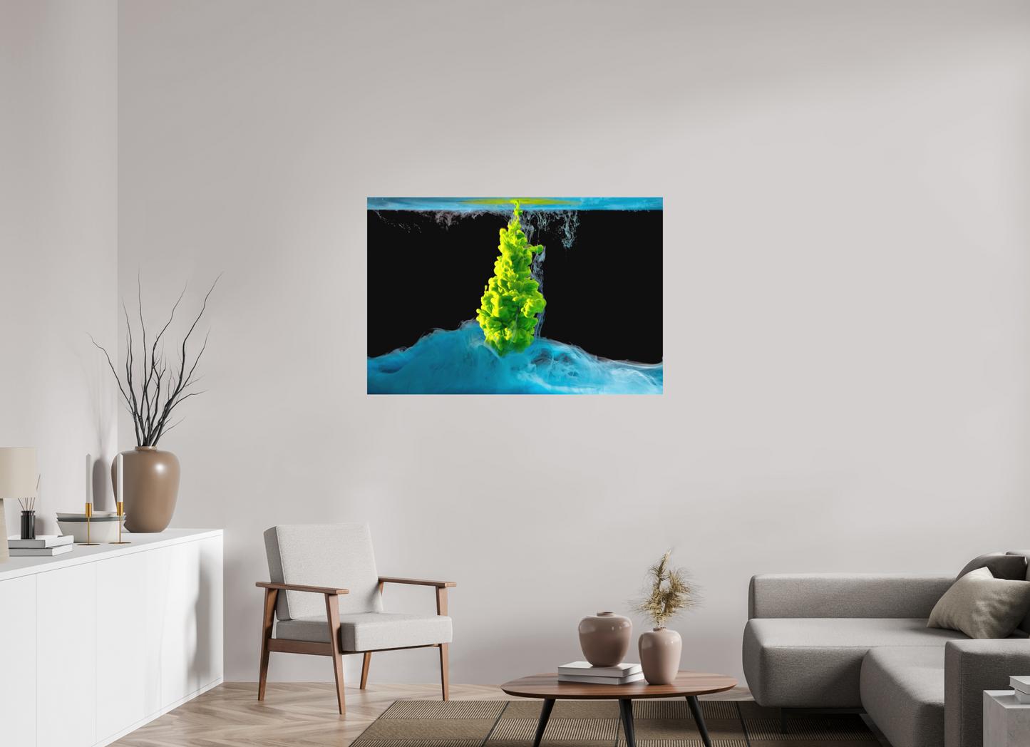 120 x 80 cm, Hahnemühle Photo Rag Bright White Acrylblau