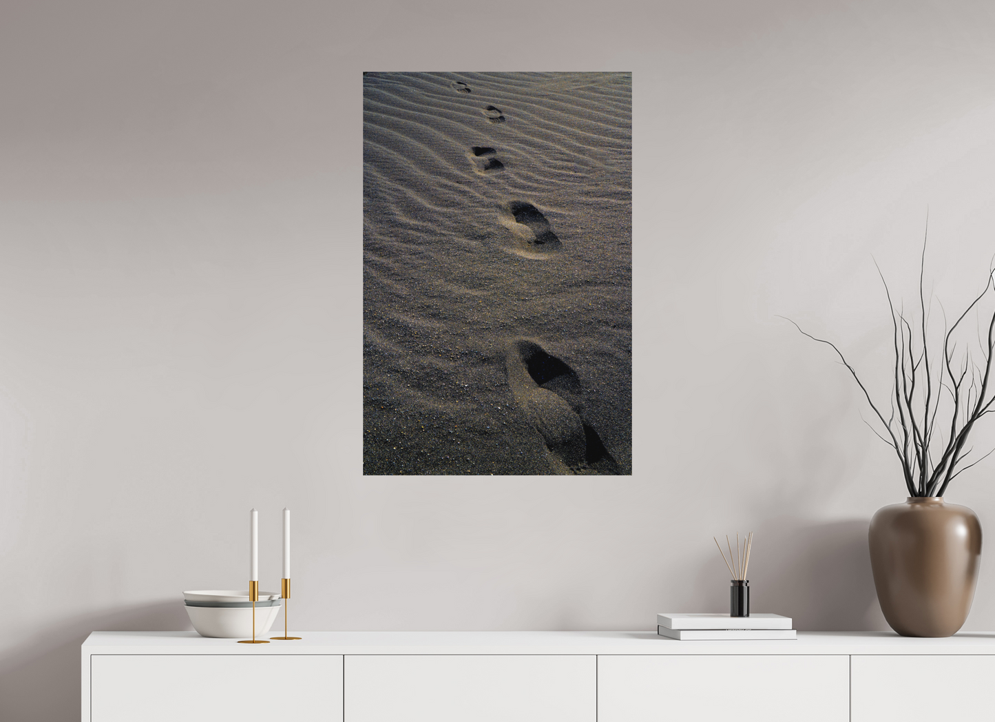 60 x 90 cm, Hahnemühle Photo Rag Bright White Spuren im schwarzen Sand