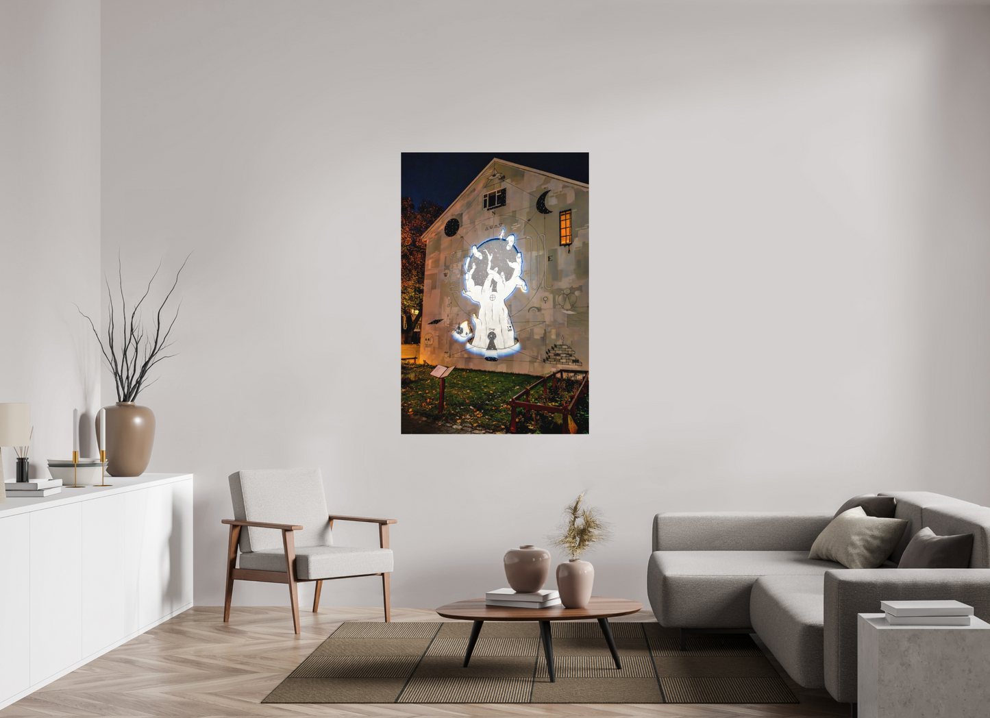 100 x 150 cm, Hahnemühle Photo Rag Bright White Reykjavík Nights – Wandkunst im Licht