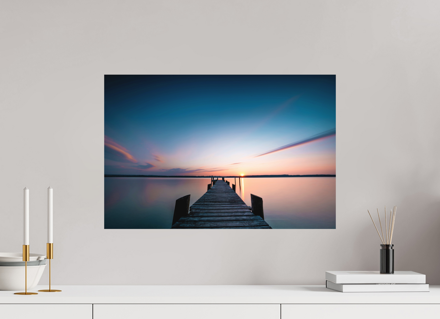 60 x 40 cm, Hahnemühle Photo Rag Bright White Sonnenuntergang am Ammersee
