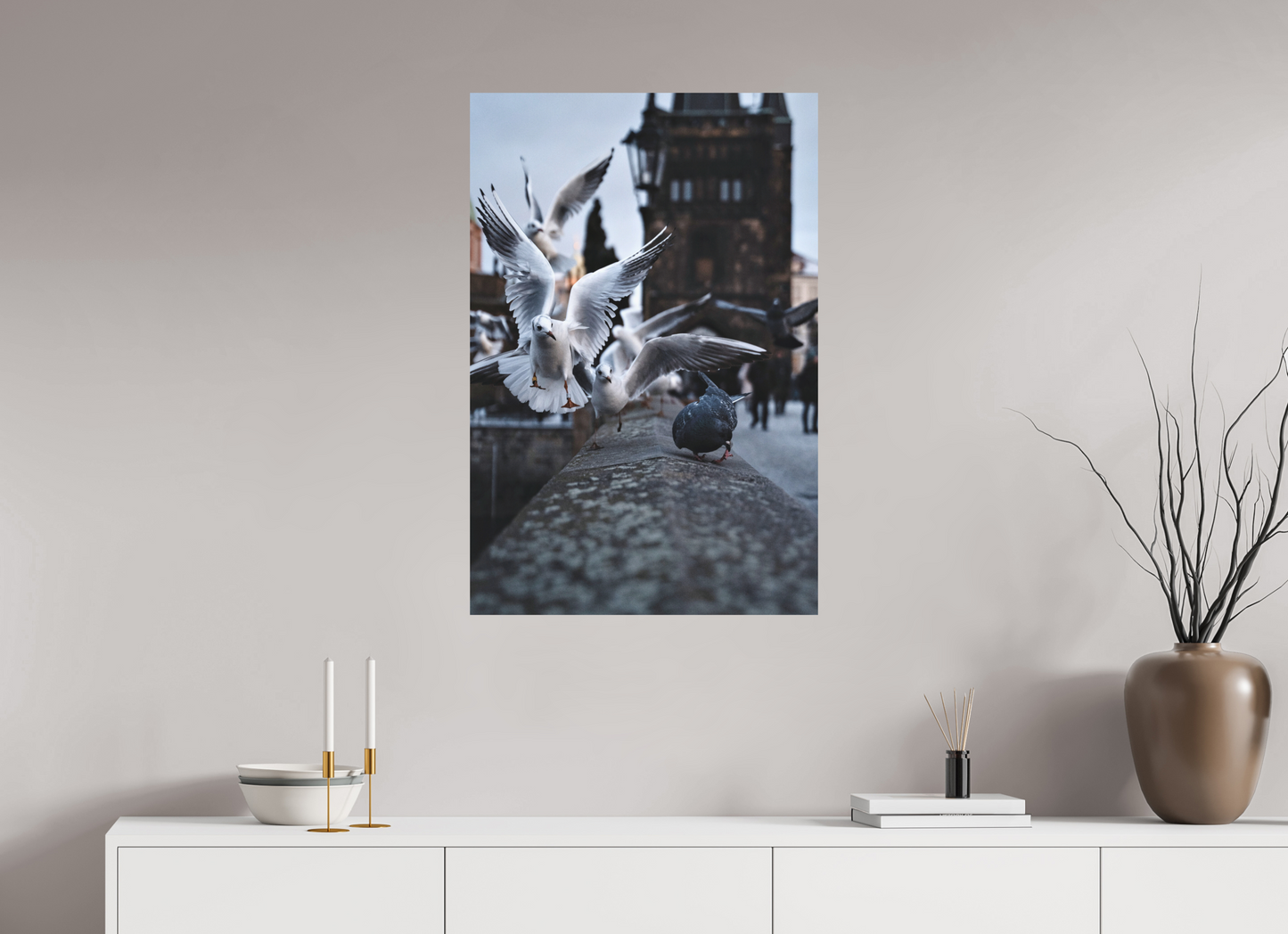 60 x 90 cm, Hahnemühle Photo Rag Bright White Flügelschlag über der Karlsbrücke