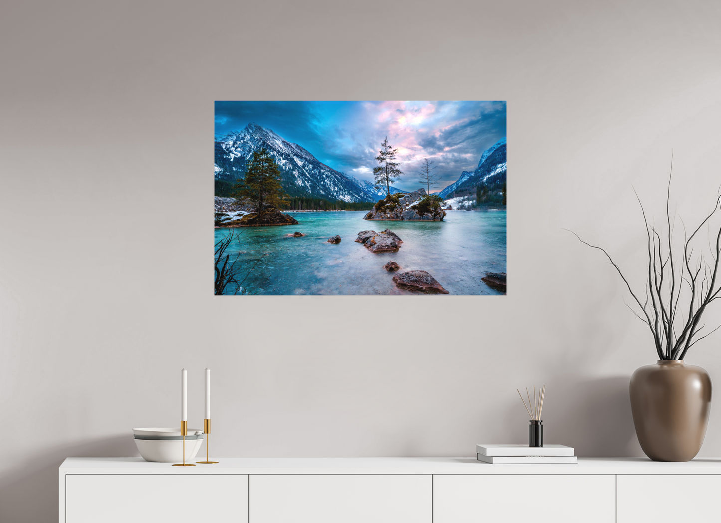 90 x 60 cm, Hahnemühle Photo Rag Bright White Winterzauber am Hintersee