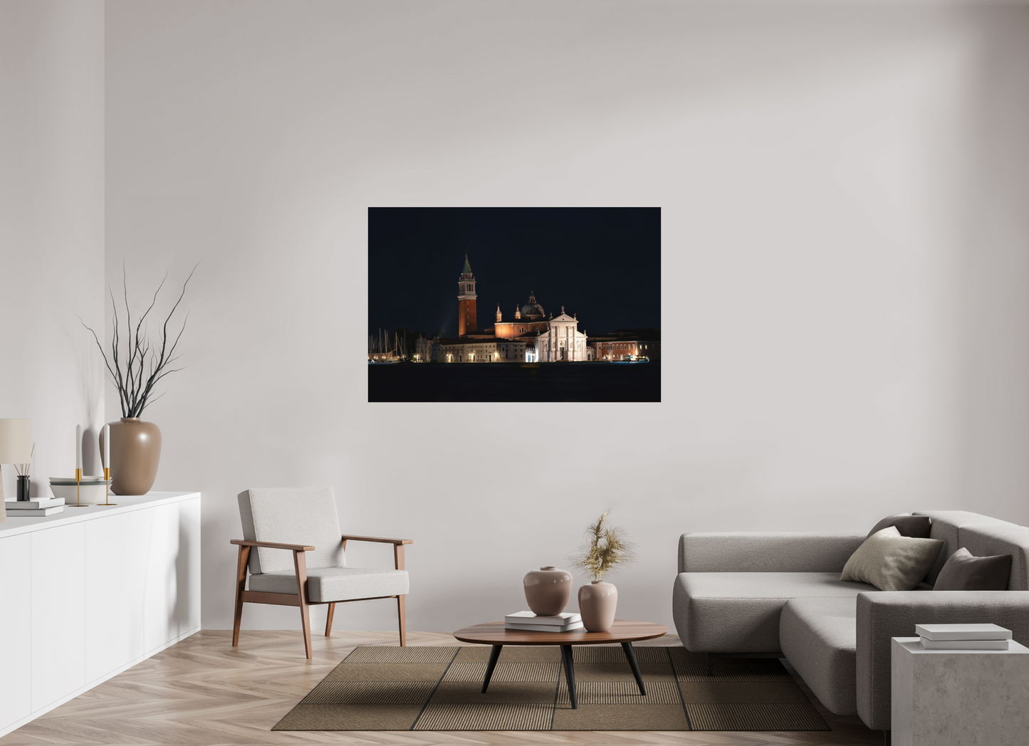 150 x 100 cm, Hahnemühle Photo Rag Bright White San Giorgio Maggiore bei Nacht