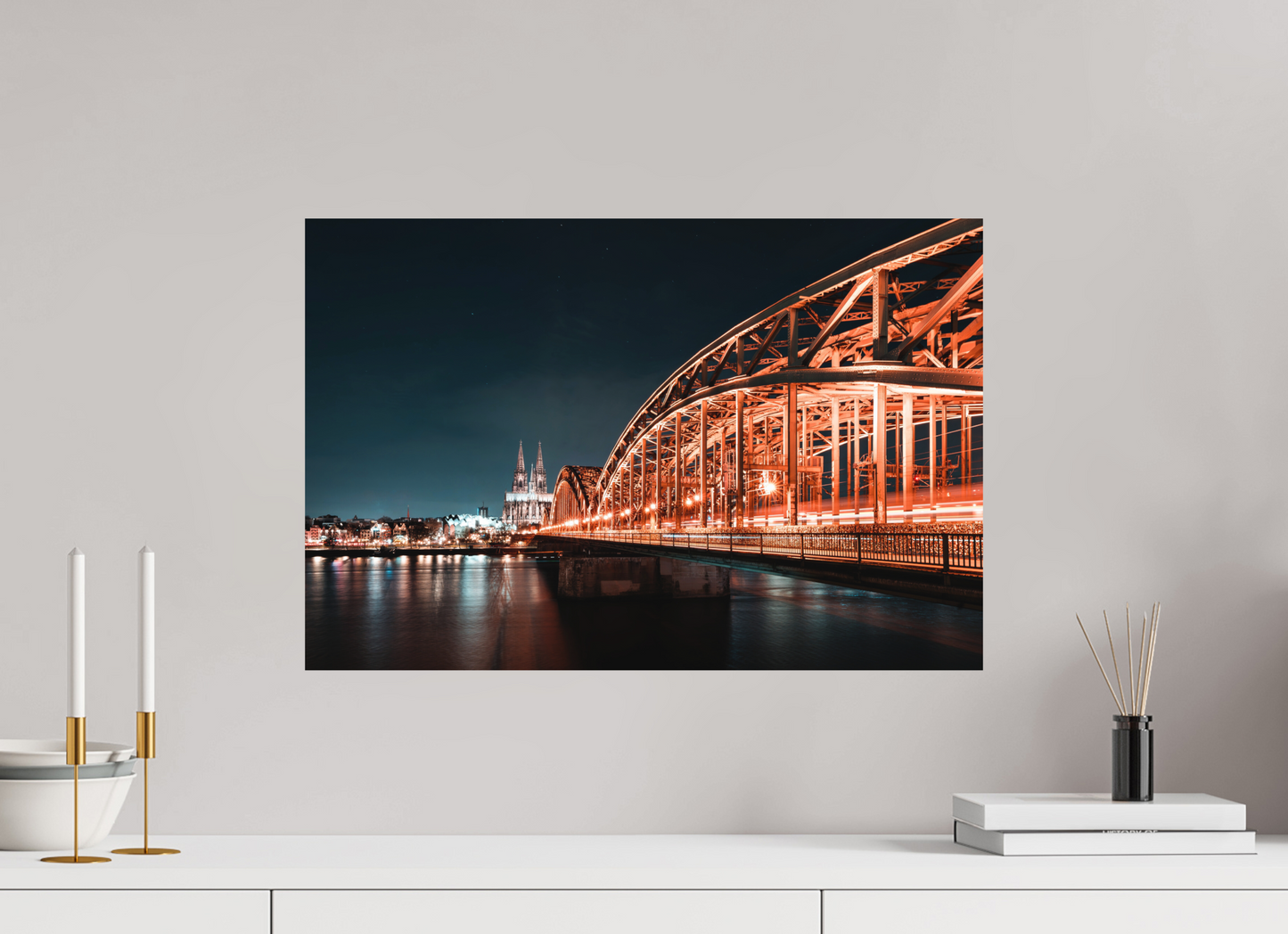 60 x 40 cm, Hahnemühle Photo Rag Bright White Köln bei Nacht