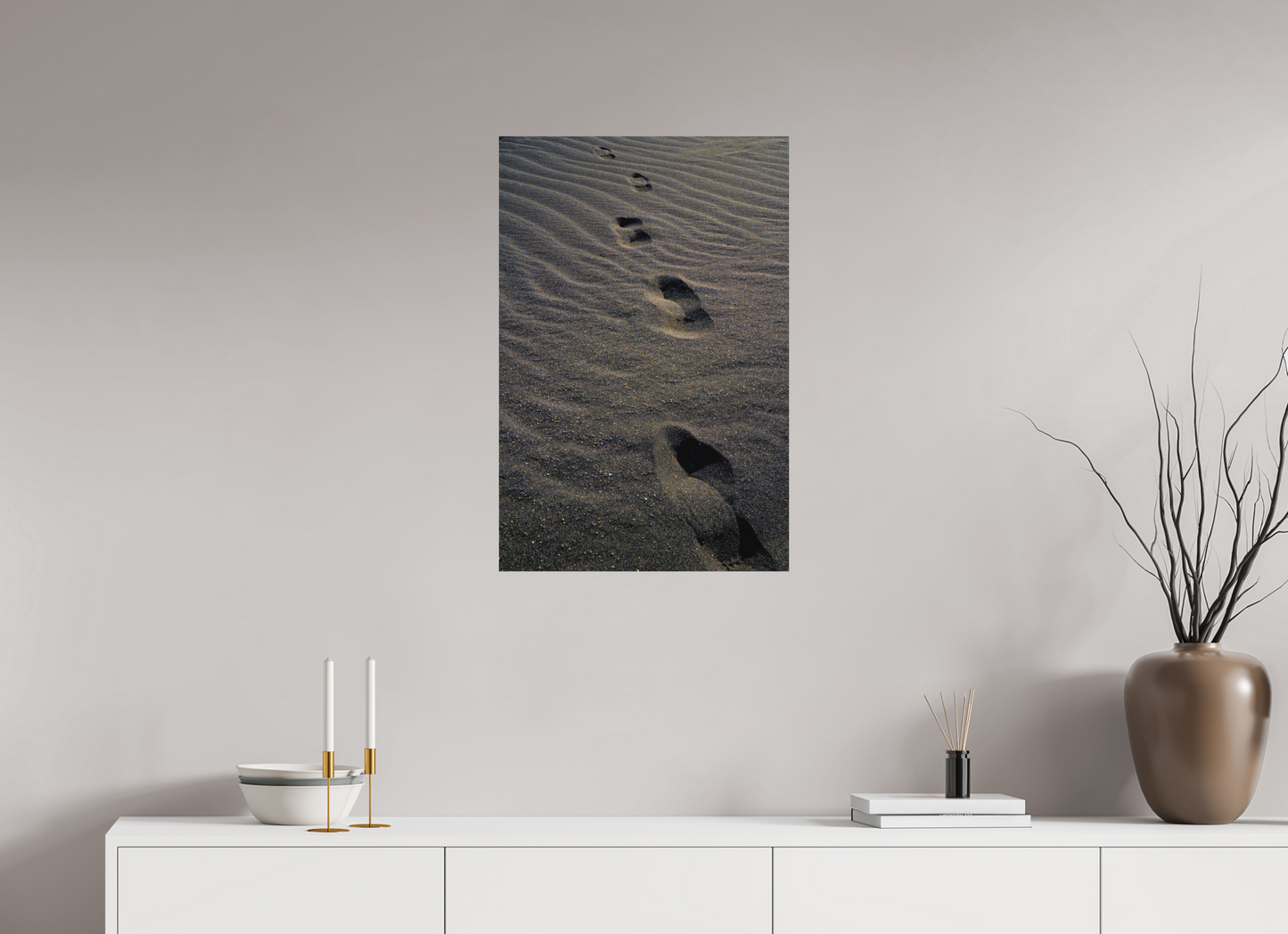 50 x 75 cm, Hahnemühle Photo Rag Bright White Spuren im schwarzen Sand