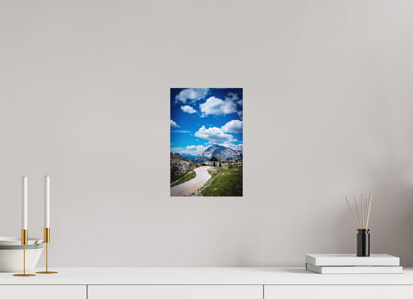 20 x 30 cm, Hahnemühle Photo Rag Bright White Kapelle über den Dolomiten