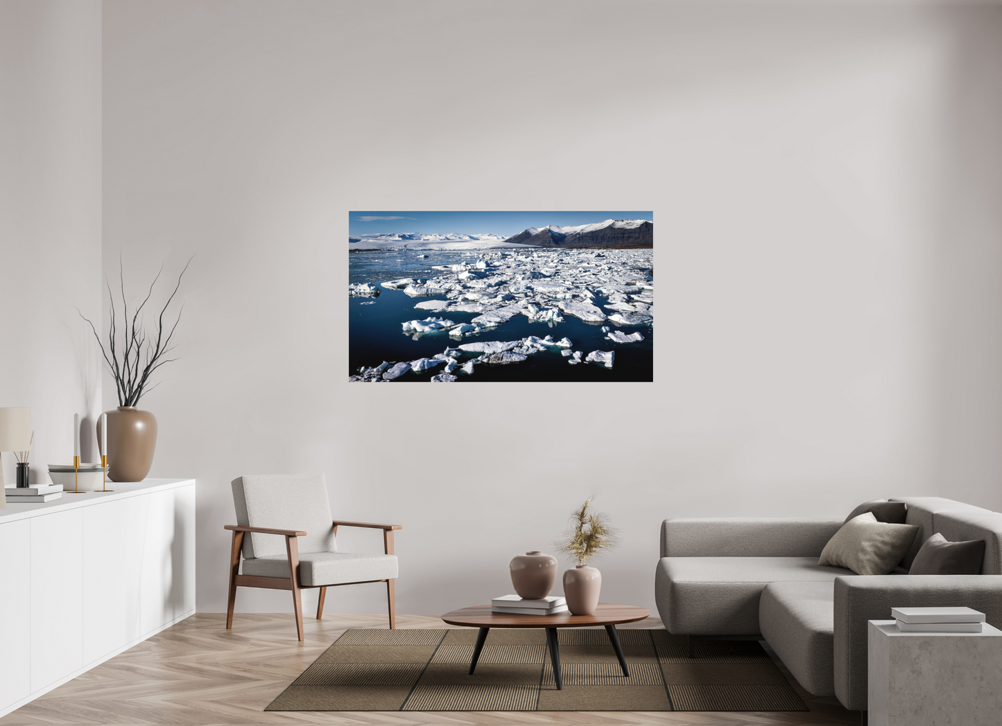 160 x 90 cm, Hahnemühle Photo Rag Bright White Eisige Weite – Jökulsárlón