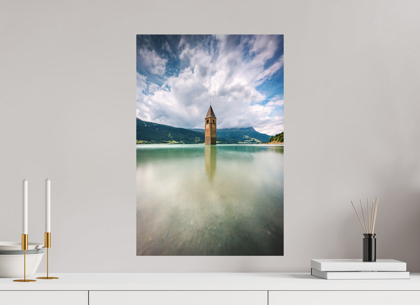 40 x 60 cm, Hahnemühle Photo Rag Bright White Der versunkene Turm von Graun
