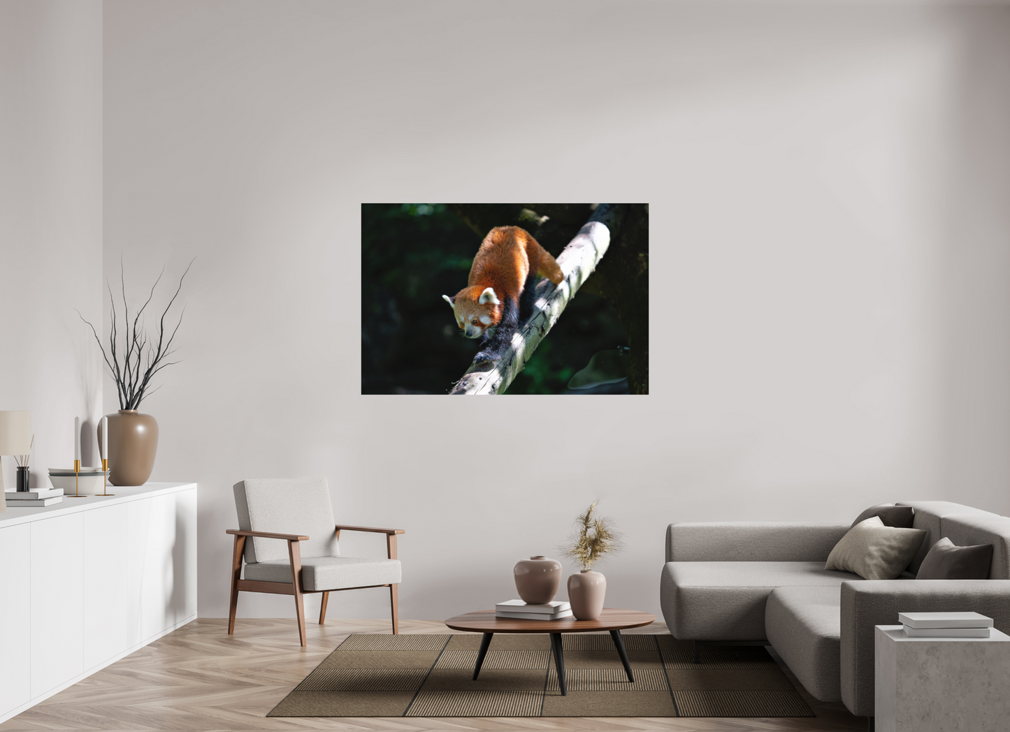 150 x 100 cm, Hahnemühle Photo Rag Bright White Roter Panda im Sonnenfleck