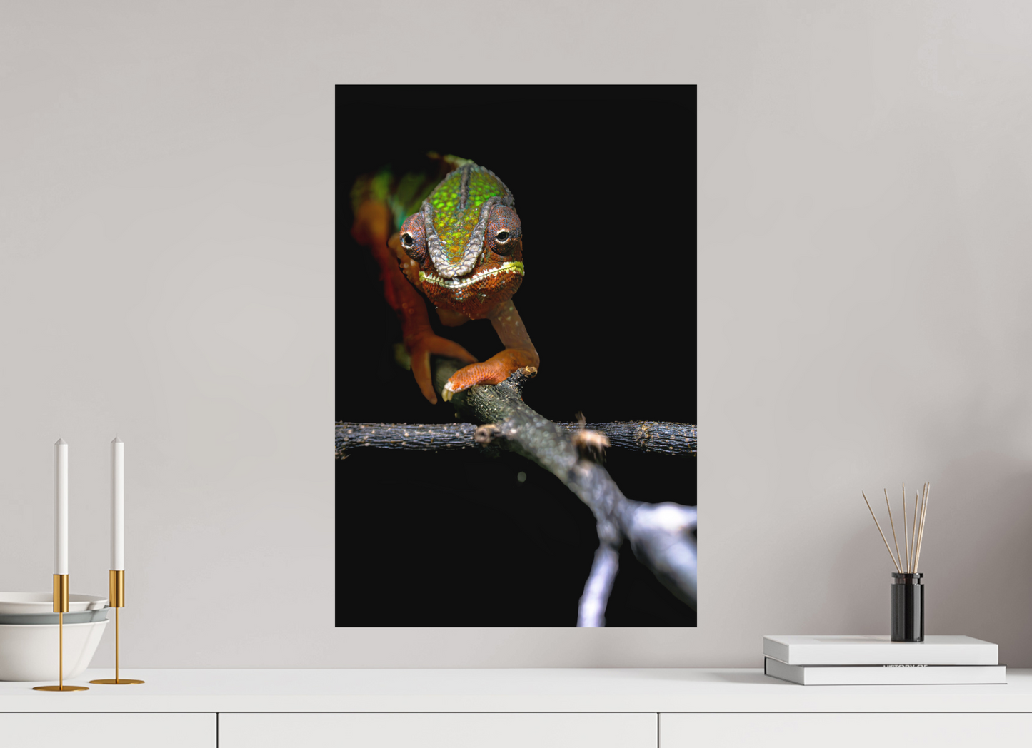 40 x 60 cm, Hahnemühle Photo Rag Bright White Chamäleon im Fokus
