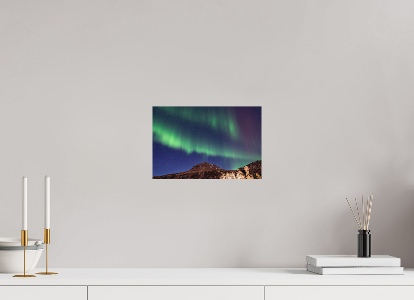 30 x 20 cm, Hahnemühle Photo Rag Bright White Aurora über den Ostfjorden