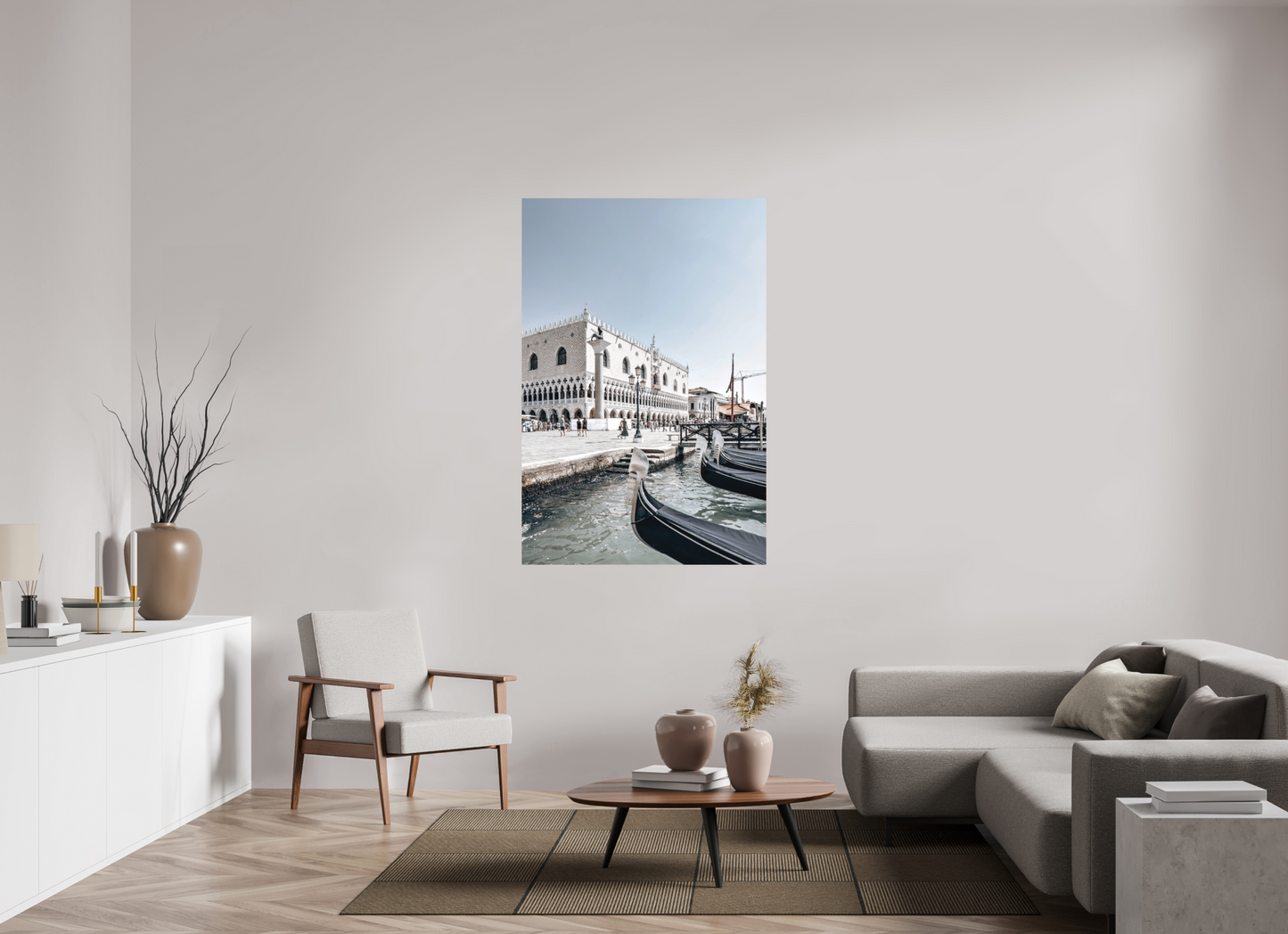 100 x 150 cm, Hahnemühle Photo Rag Bright White Gondolas in the Light of Venice