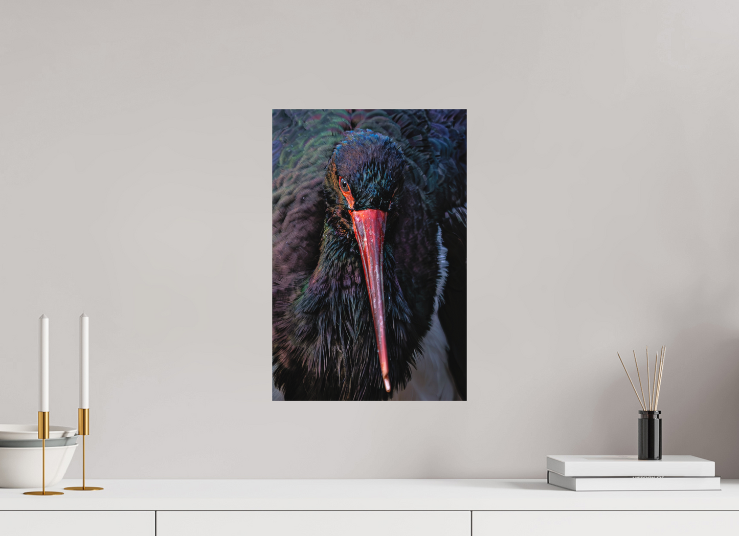 30 x 45 cm, Hahnemühle Photo Rag Bright White Blick des Schwarzstorches